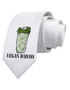 Vegan Badass Bottle Print Printed White Neck Tie Tooloud