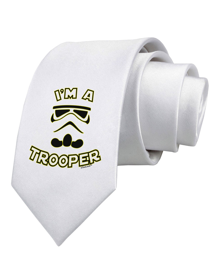 I'm A Trooper Printed White Necktie-Necktie-TooLoud-White-One-Size-Davson Sales