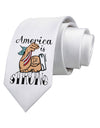 America is Strong We will Overcome This Printed White Neck Tie-Necktie-TooLoud-White-One-Size-Fits-Most-Davson Sales