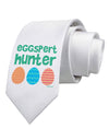 Eggspert Hunter - Easter - Green Printed White Necktie by TooLoud