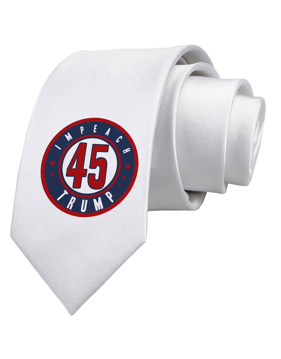 Impeach Trump Printed White Necktie by TooLoud