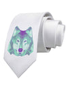 Geometric Wolf Head Printed White Necktie by TooLoud-Necktie-TooLoud-White-One-Size-Davson Sales