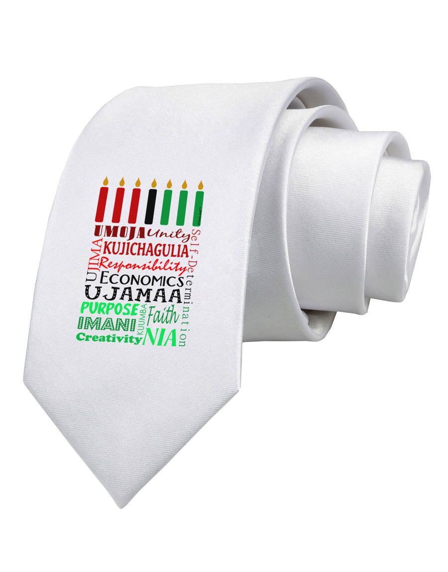 7 Principles Box Printed White Necktie