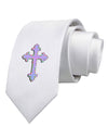 Easter Color Cross Printed White Necktie