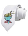 TooLoud Matching Lovin You Blue Pho Bowl Printed White Neck Tie-Necktie-TooLoud-White-One-Size-Fits-Most-Davson Sales