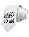 Happy Mardi Gras Text 2 BnW Printed White Necktie-Necktie-TooLoud-White-One-Size-Davson Sales