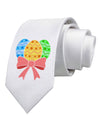 Easter Eggs With Bow Printed White Necktie by TooLoud