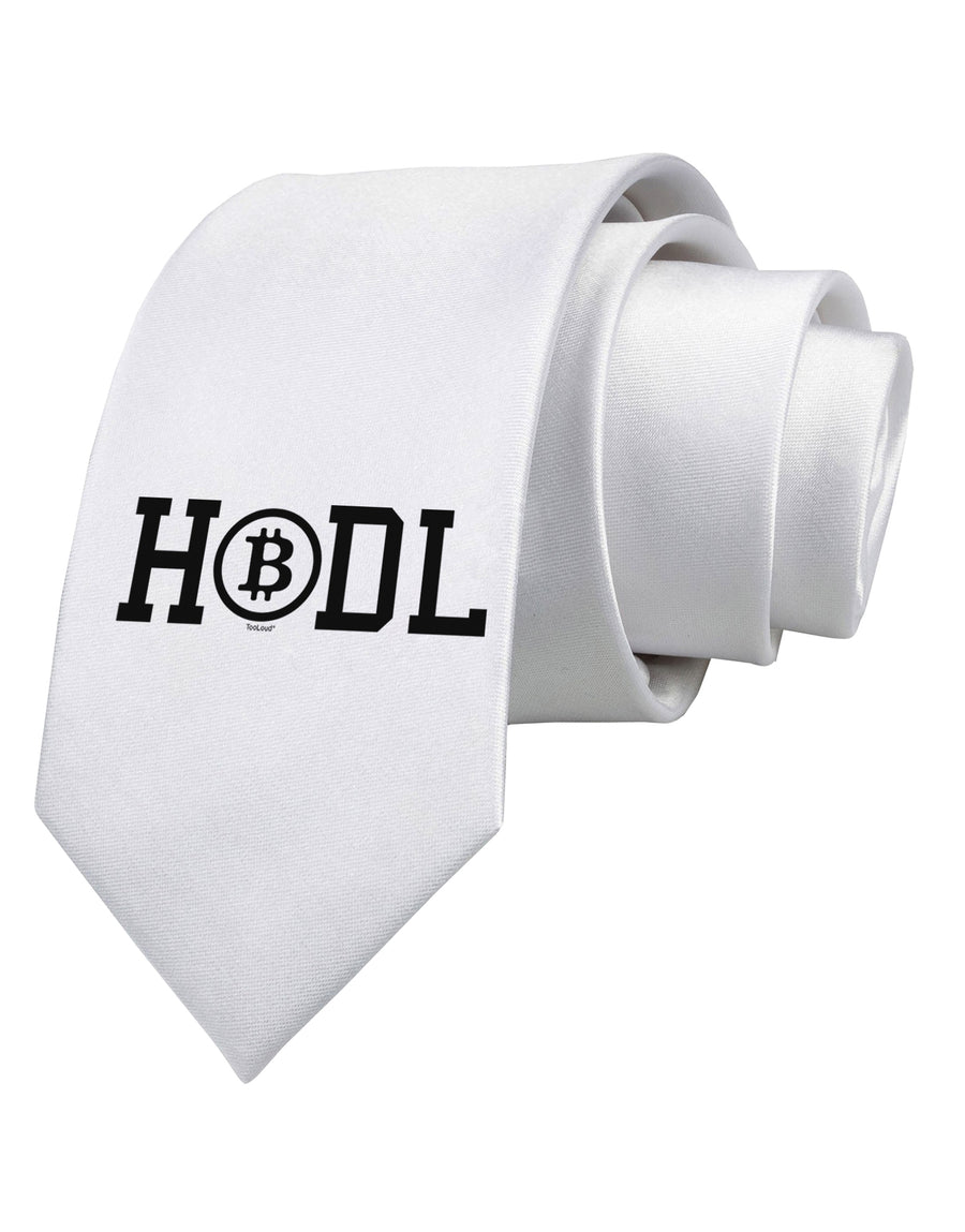 HODL Bitcoin Printed White Neck Tie Tooloud