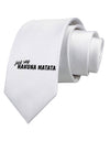 TooLoud Just Say Hakuna Matata Printed White Neck Tie-Necktie-TooLoud-White-One-Size-Fits-Most-Davson Sales