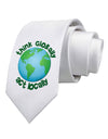 Think Globally Act Locally - Globe Printed White Necktie-Necktie-TooLoud-White-One-Size-Davson Sales