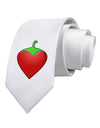 Chili Pepper Heart Printed White Necktie