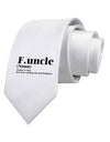 Funcle - Fun Uncle Printed White Neck Tie by TooLoud-Necktie-TooLoud-White-One-Size-Fits-Most-Davson Sales