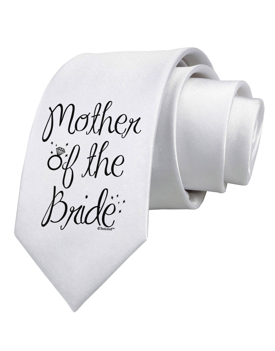 Mother of the Bride - Diamond Printed White Necktie