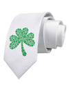 St. Patrick's Day Shamrock Design - Shamrocks Printed White Necktie by TooLoud-Necktie-TooLoud-White-One-Size-Davson Sales