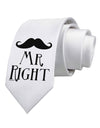 '- Mr Right Printed White Necktie
