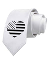 American Flag Heart Design - Stamp Style Printed White Necktie by TooLoud-Necktie-TooLoud-White-One-Size-Davson Sales
