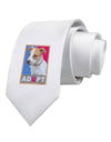 Adopt Cute Puppy Cat Adoption Printed White Necktie