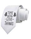 Time to Give Thanks Printed White Neck Tie Tooloud