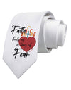 Faith Fuels us in Times of Fear  Printed White Neck Tie Tooloud
