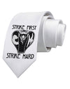 Strike First Strike Hard Cobra Printed White Neck Tie Tooloud