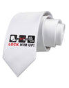 Lock Him Up Anti-Trump Funny Printed White Necktie by TooLoud