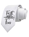 Faith Conquers Fear Printed White Neck Tie-Necktie-TooLoud-White-One-Size-Fits-Most-Davson Sales