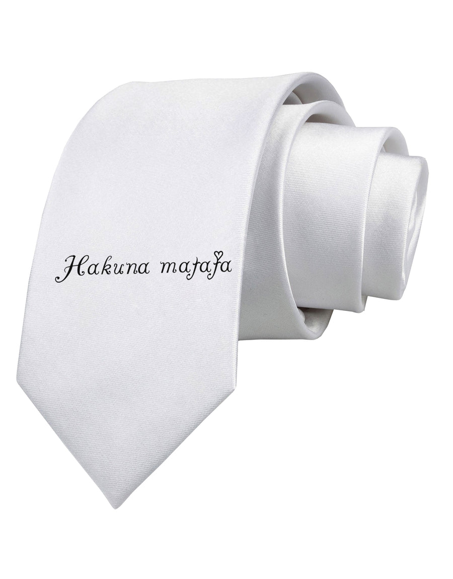 TooLoud Hakuna Matata Printed White Neck Tie-Necktie-TooLoud-White-One-Size-Fits-Most-Davson Sales