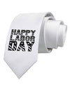 Happy Labor Day Text Printed White Necktie-Necktie-TooLoud-White-One-Size-Davson Sales