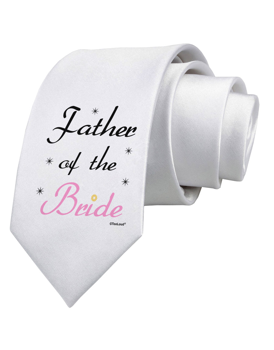 Father of the Bride wedding Printed White Necktie by TooLoud-Necktie-TooLoud-White-One-Size-Davson Sales