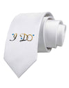 I Do - Groom Printed White Necktie