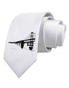 Bay Bridge Cutout Design Printed White Necktie by TooLoud