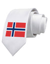 TooLoud Norwegian Flag Printed White Neck Tie-Necktie-TooLoud-White-One-Size-Fits-Most-Davson Sales