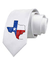 State of Texas Flag Design - Distressed Printed White Necktie