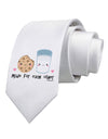Cute Milk and Cookie - Made for Each Other Printed White Necktie by TooLoud