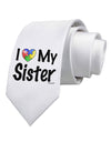 I Heart My Sister - Autism Awareness Printed White Necktie by TooLoud-Necktie-TooLoud-White-One-Size-Davson Sales