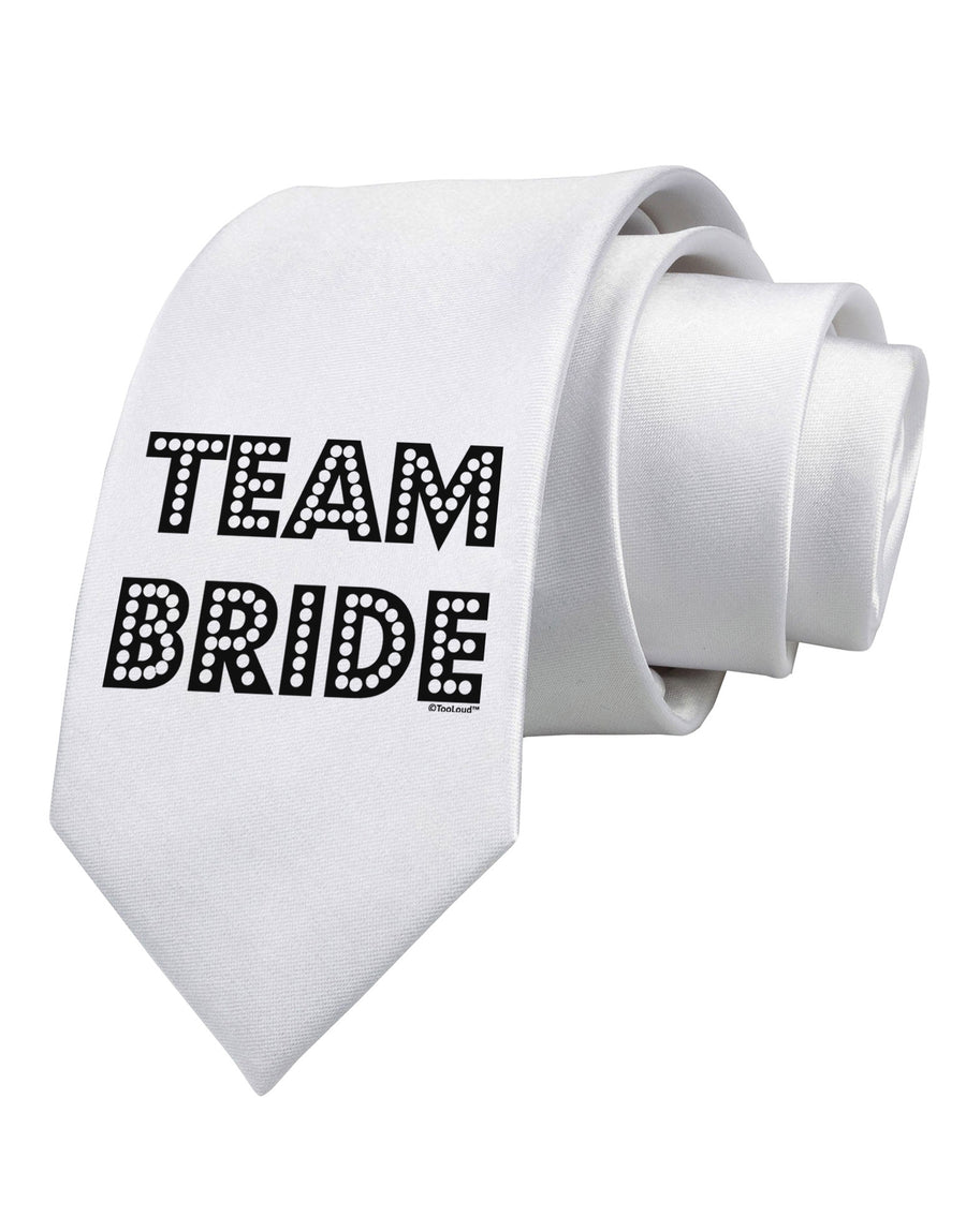Team Bride Printed White Necktie