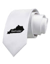 Kentucky - United States Shape Printed White Necktie by TooLoud