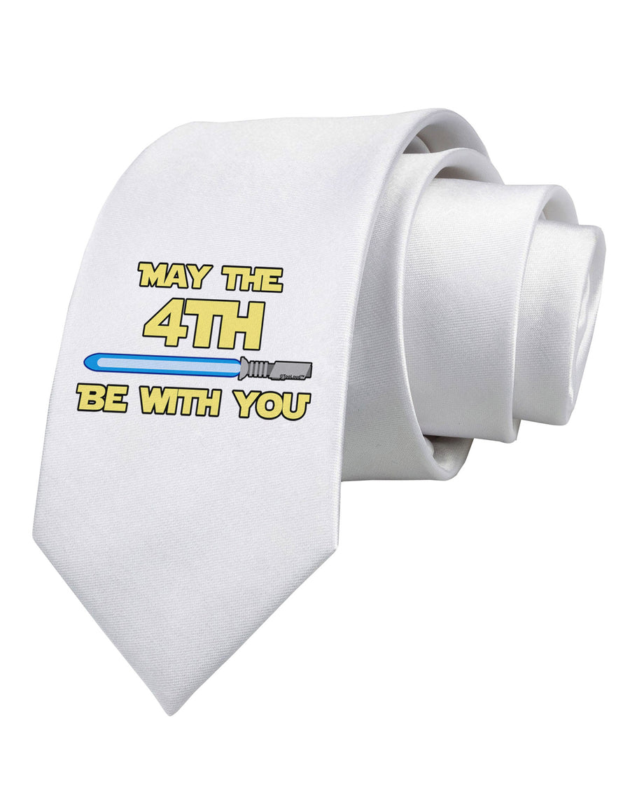 4th Be With You Beam Sword 2 Printed White Necktie