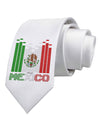 Mexican Flag Levels - Cinco De Mayo Text Printed White Necktie