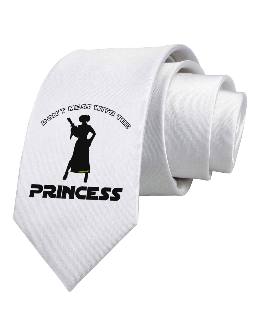 Don't Mess With The Princess Printed White Necktie-Necktie-TooLoud-White-One-Size-Davson Sales