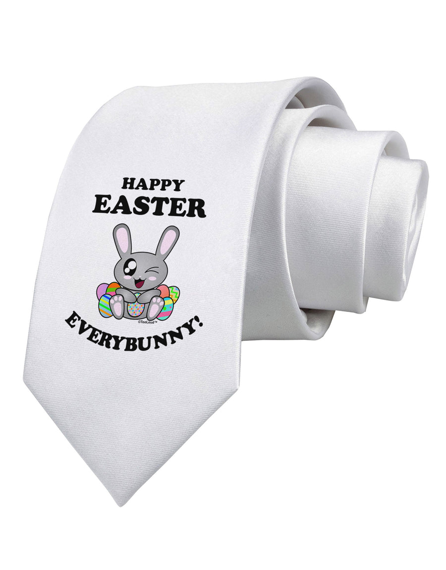 Happy Easter Everybunny Printed White Necktie-Necktie-TooLoud-White-One-Size-Davson Sales