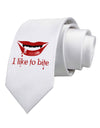 Like to Bite Printed White Necktie
