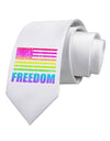 American Pride - Rainbow Flag - Freedom Printed White Necktie-Necktie-TooLoud-White-One-Size-Davson Sales