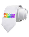 Proud American Rainbow Text Printed White Necktie by TooLoud