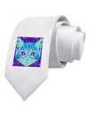 Geometric Kitty Inverted Printed White Necktie-Necktie-TooLoud-White-One-Size-Davson Sales