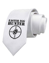 Easter Egg Hunter Black and White Printed White Necktie by TooLoud