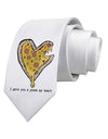 TooLoud I gave you a Pizza my Heart Printed White Neck Tie-Necktie-TooLoud-White-One-Size-Fits-Most-Davson Sales