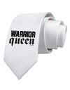 Warrior Queen Script Printed White Necktie-Necktie-TooLoud-White-One-Size-Davson Sales