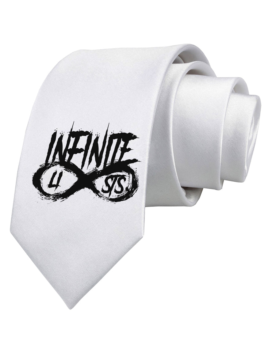Infinite Lists Printed White Necktie by TooLoud