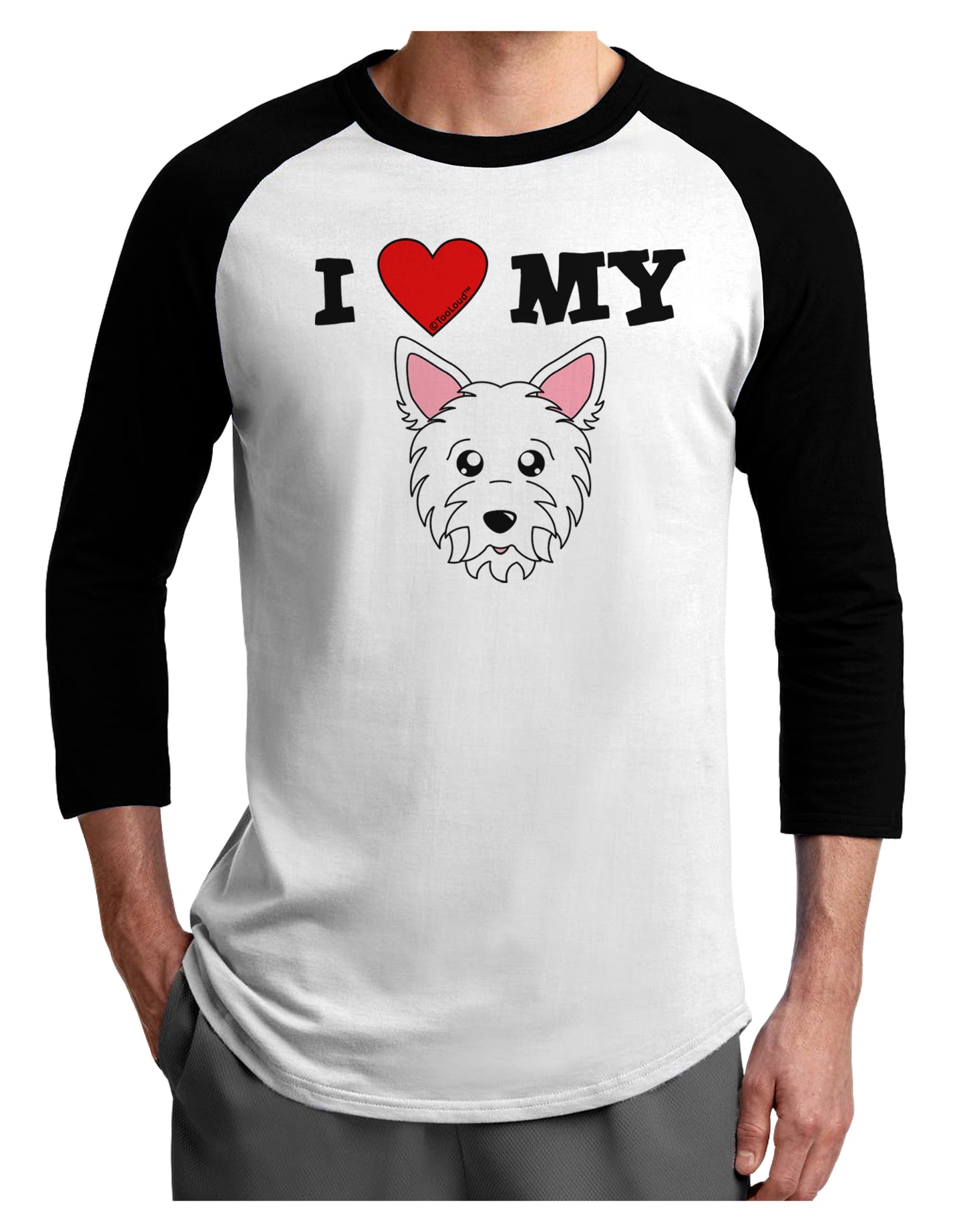 I Heart My - Cute Westie Dog Adult Raglan Shirt by TooLoud-TooLoud-White-Black-X-Small-Davson Sales